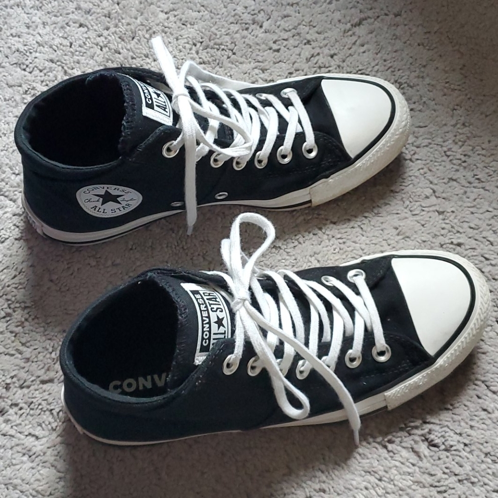 CONVERSE mid-rise black and white shoes